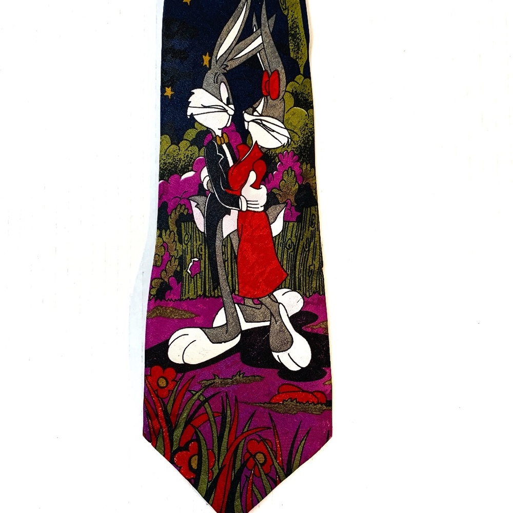 Lugano Tie Bugs Bunny & Lola Hunny Bunny Handmade Looney Tunes Valentines Love